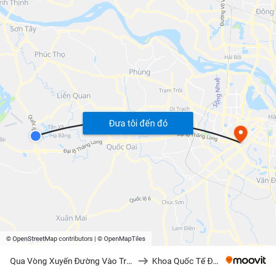 Qua Vòng Xuyến Đường Vào Trường Đh Fpt 50m to Khoa Quốc Tế Đh Quôc Gia map