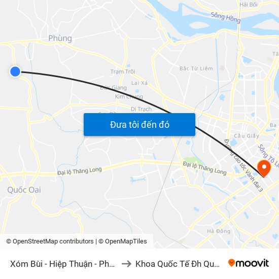 Xóm Bùi - Hiệp Thuận - Phúc Thọ to Khoa Quốc Tế Đh Quôc Gia map