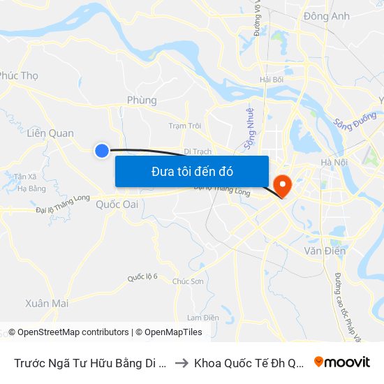 Trước Ngã Tư Hữu Bằng Di Nậu 30m to Khoa Quốc Tế Đh Quôc Gia map