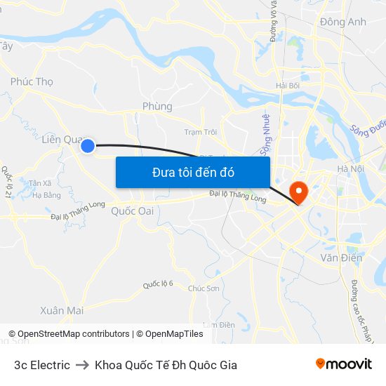 3c Electric to Khoa Quốc Tế Đh Quôc Gia map