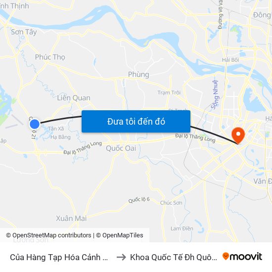 Của Hàng Tạp Hóa Cảnh Quang to Khoa Quốc Tế Đh Quôc Gia map