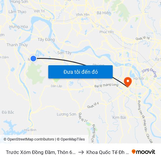 Trước Xóm Đồng Đầm, Thôn 6, Ba Trại, Ba Vì to Khoa Quốc Tế Đh Quôc Gia map