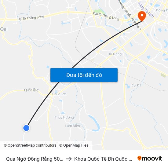 Qua Ngõ Đồng Rằng 50m to Khoa Quốc Tế Đh Quôc Gia map