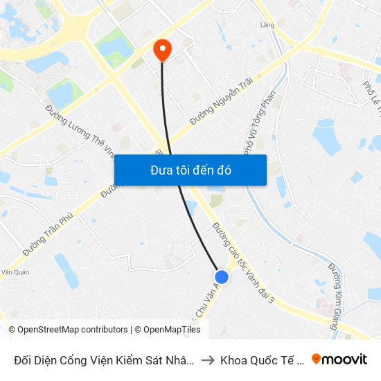 Đối Diện Cổng Viện Kiểm Sát Nhân Dân Thành Phố Hà Nội to Khoa Quốc Tế Đh Quôc Gia map