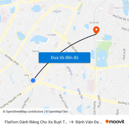 Flatfom Dành Riêng Cho Xe Buýt Trước Nhà 45 Đường Láng to Bệnh Viện Đa Khoa Trí Đức map