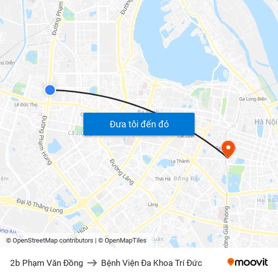 2b Phạm Văn Đồng to Bệnh Viện Đa Khoa Trí Đức map