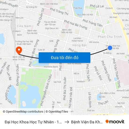 Đại Học Khoa Học Tự Nhiên - 19 Lê Thánh Tông to Bệnh Viện Đa Khoa Trí Đức map