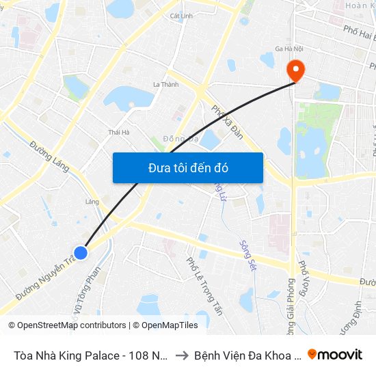 Tòa Nhà King Palace - 108 Nguyễn Trãi to Bệnh Viện Đa Khoa Trí Đức map