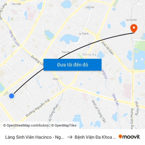 Làng Sinh Viên Hacinco - Nguyễn Tuân to Bệnh Viện Đa Khoa Trí Đức map