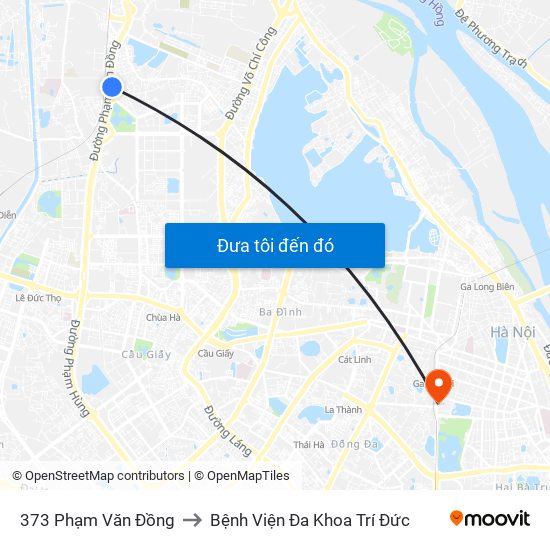 373 Phạm Văn Đồng to Bệnh Viện Đa Khoa Trí Đức map