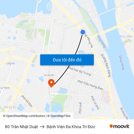 80 Trần Nhật Duật to Bệnh Viện Đa Khoa Trí Đức map