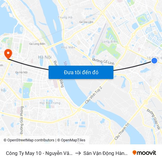 Công Ty May 10 - Nguyễn Văn Linh to Sân Vận Động Hàng Đẫy map