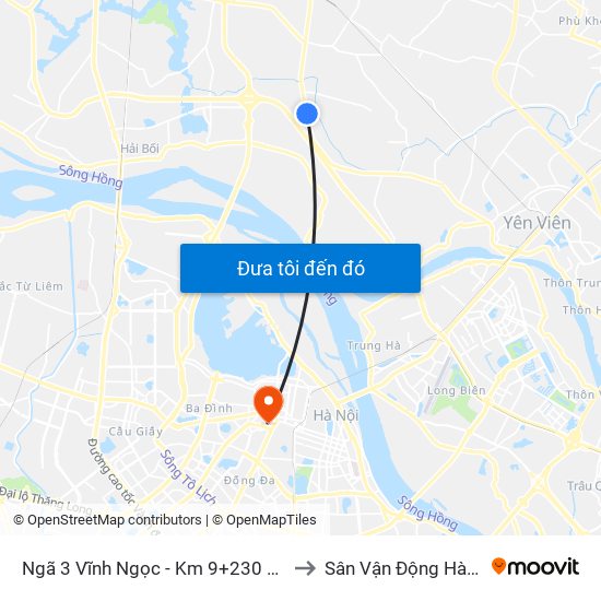 Ngã 3 Vĩnh Ngọc - Km 9+230 Quốc Lộ 3 to Sân Vận Động Hàng Đẫy map