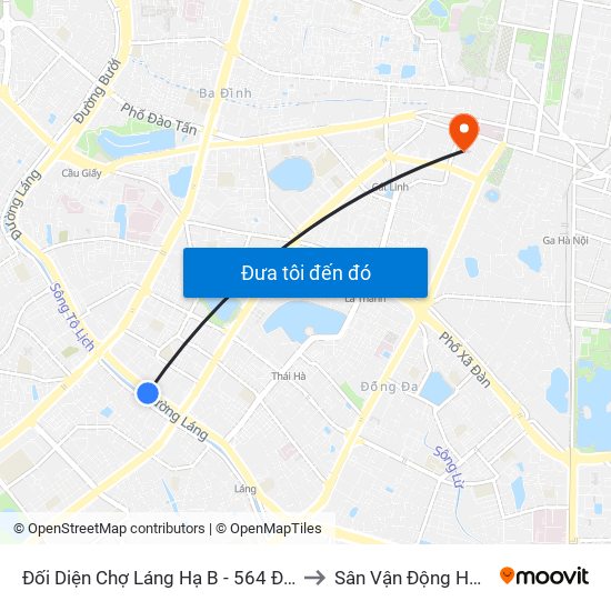 Đối Diện Chợ Láng Hạ B - 564 Đường Láng to Sân Vận Động Hàng Đẫy map