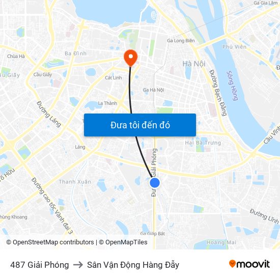 487 Giải Phóng to Sân Vận Động Hàng Đẫy map