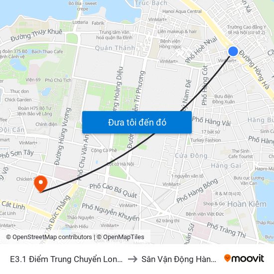 E3.1 Điểm Trung Chuyển Long Biên to Sân Vận Động Hàng Đẫy map