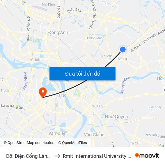 Đối Diện Cổng Làng Tiêu Sơn to Rmit International University Hanoi Campus map