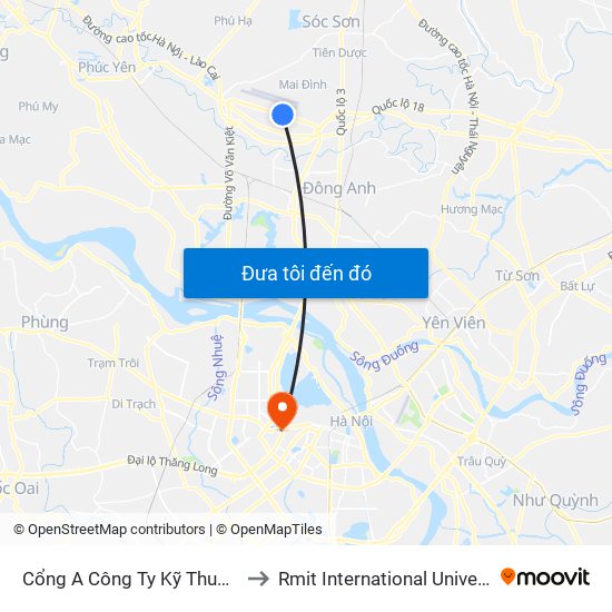 Cổng A Công Ty Kỹ Thuật Bay Vaeco Nội Bài to Rmit International University Hanoi Campus map