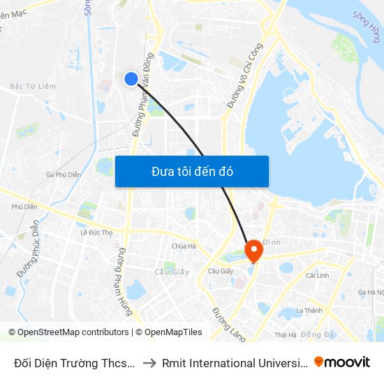 Đối Diện Trường Thcs Đoàn Thị Điểm to Rmit International University Hanoi Campus map