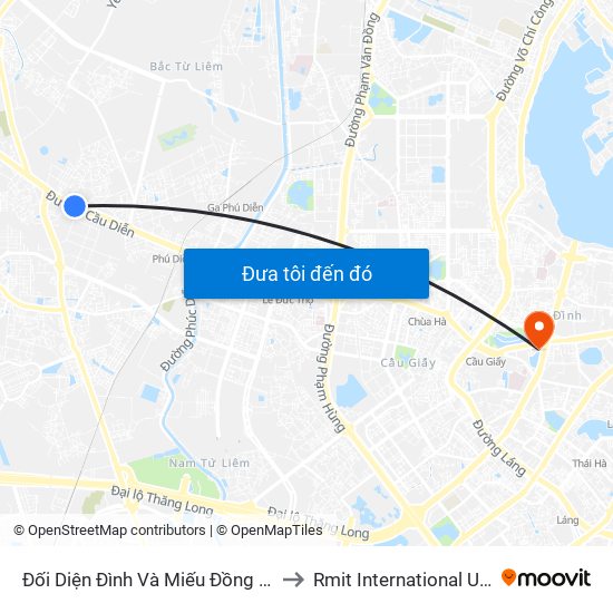 Đối Diện Đình Và Miếu Đồng Cổ (Thôn Nguyên Xá) - Đường 32 to Rmit International University Hanoi Campus map