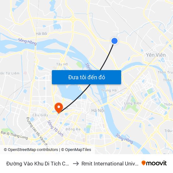 Đường Vào Khu Di Tích Cổ Loa - Km 5 Quốc Lộ 3 to Rmit International University Hanoi Campus map