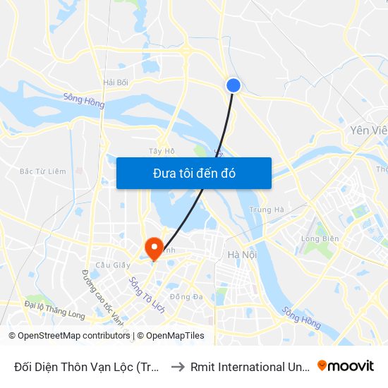 Đối Diện Thôn Vạn Lộc (Trước Ngã 3 Đường Tránh Ql5) to Rmit International University Hanoi Campus map