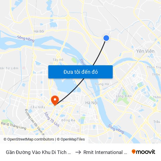 Gần Đường Vào Khu Di Tích Cổ Loa 150m - Km 5+50 Quốc Lộ 3 to Rmit International University Hanoi Campus map