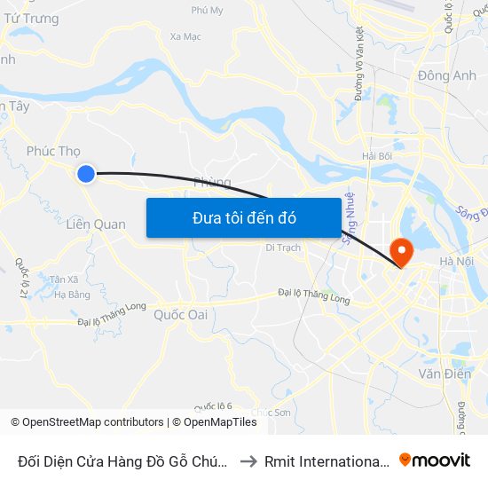 Đối Diện Cửa Hàng Đồ Gỗ Chúc Hiền - Phố Quạt Xã Đại Đồng - Quốc Lộ 32 to Rmit International University Hanoi Campus map