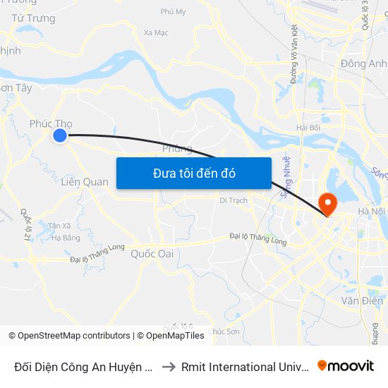 Đối Diện Công An Huyện Phúc Thọ - Quốc Lộ 32 to Rmit International University Hanoi Campus map