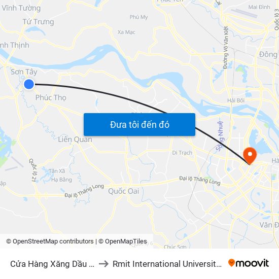 Cửa Hàng Xăng Dầu Số 14 - Ql32 to Rmit International University Hanoi Campus map