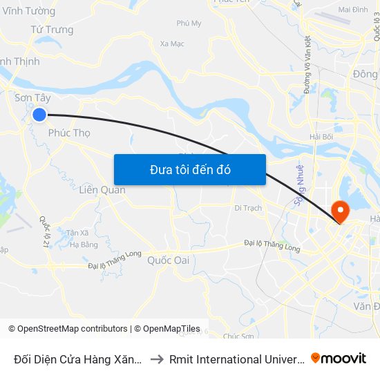 Đối Diện Cửa Hàng Xăng Dầu Số 14 - Ql32 to Rmit International University Hanoi Campus map