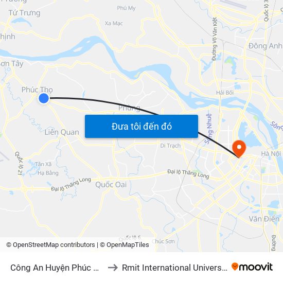 Công An Huyện Phúc Thọ - Quốc Lộ 32 to Rmit International University Hanoi Campus map