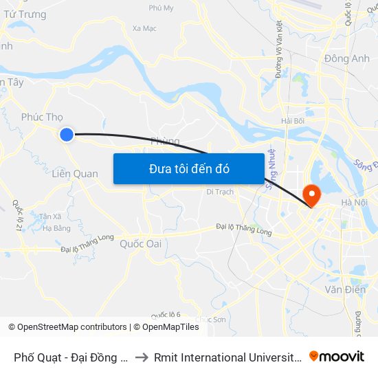 Phố Quạt - Đại Đồng (Quốc Lộ 32) to Rmit International University Hanoi Campus map