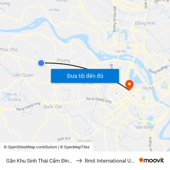 Gần Khu Sinh Thái Cẩm Đình Hiệp Thuận 50 - Quốc Lộ 32 to Rmit International University Hanoi Campus map