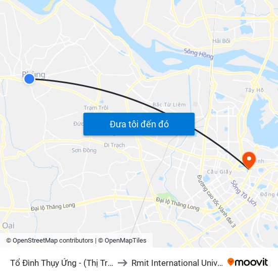 Tổ Đình Thụy Ứng - (Thị Trấn Phùng) - Quốc Lộ 32 to Rmit International University Hanoi Campus map