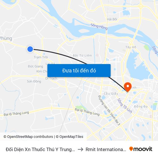 Đối Diện Xn Thuốc Thú Y Trung Ương (Đức Thượng Hoài Đức - Quốc Lộ 32 to Rmit International University Hanoi Campus map