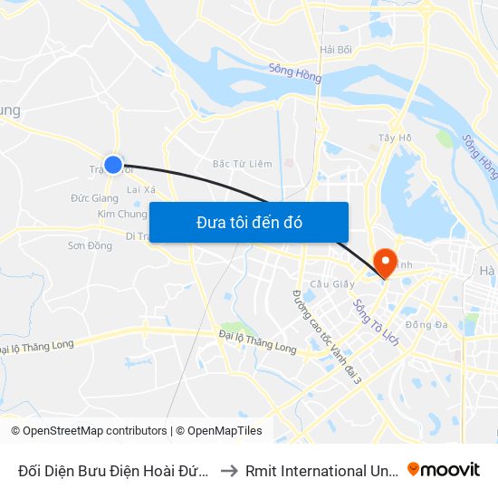 Đối Diện Bưu Điện Hoài Đức (Trị Trấn Trôi) - Quốc Lộ 32 to Rmit International University Hanoi Campus map