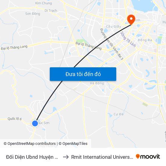 Đối Diện Ubnd Huyện Chương Mỹ - Ql6 to Rmit International University Hanoi Campus map