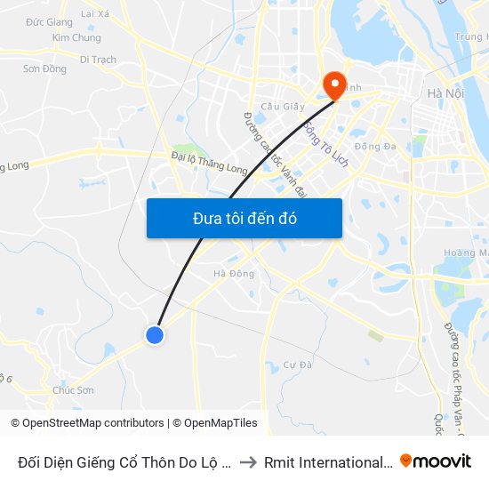 Đối Diện Giếng Cổ Thôn Do Lộ - 1115 Quang Trung (Hà Đông), Quốc Lộ 6 to Rmit International University Hanoi Campus map