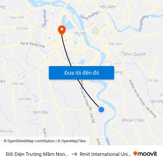 Đối Diện Trường Mầm Non Tư Thục Bình Minh - Tl 427 to Rmit International University Hanoi Campus map