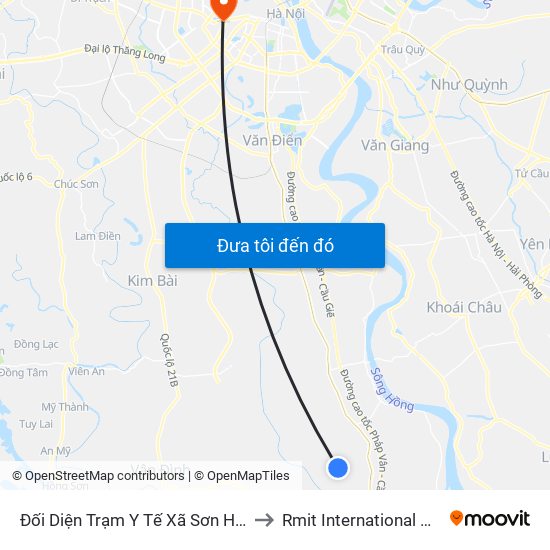 Đối Diện Trạm Y Tế Xã Sơn Hà - Đường Trục Huyện Thao Chính to Rmit International University Hanoi Campus map