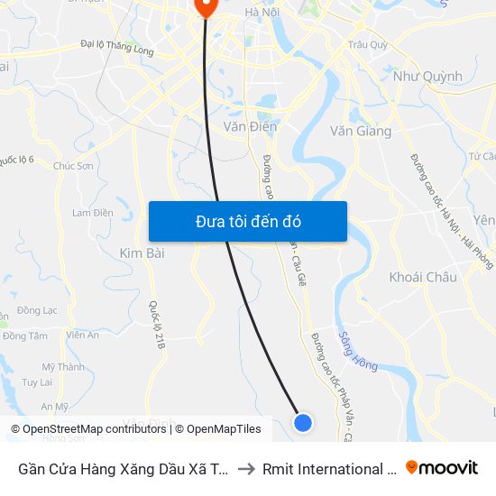 Gần Cửa Hàng Xăng Dầu Xã Tân Dân - Đường Trục Huyện Thao Chính to Rmit International University Hanoi Campus map