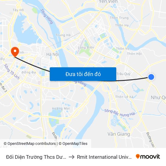 Đối Diện Trường Thcs Dương Xá - Đường Ỷ Lan to Rmit International University Hanoi Campus map