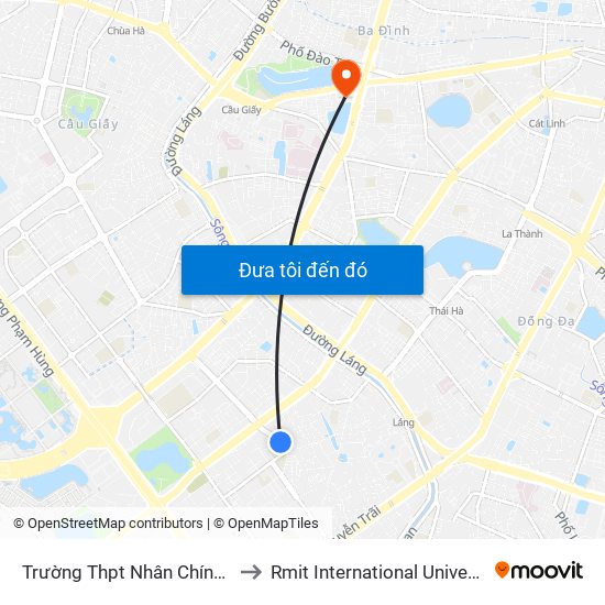 Trường Thpt Nhân Chính - Hoàng Đạo Thúy to Rmit International University Hanoi Campus map
