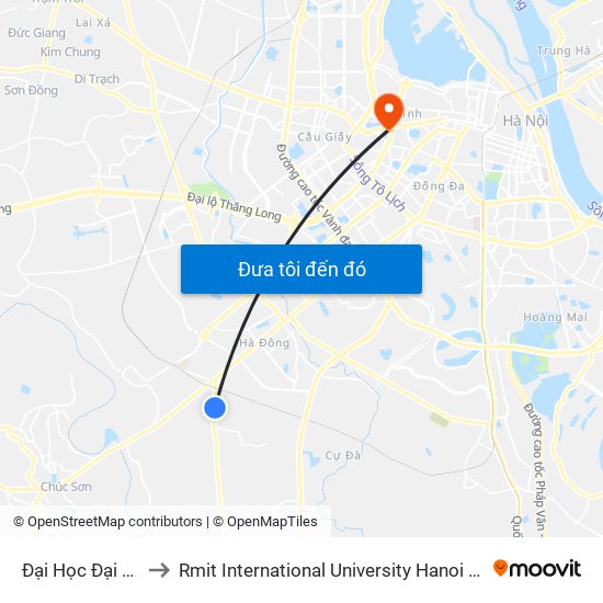 Đại Học Đại Nam to Rmit International University Hanoi Campus map