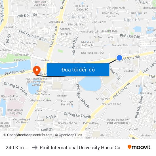 240 Kim Mã to Rmit International University Hanoi Campus map