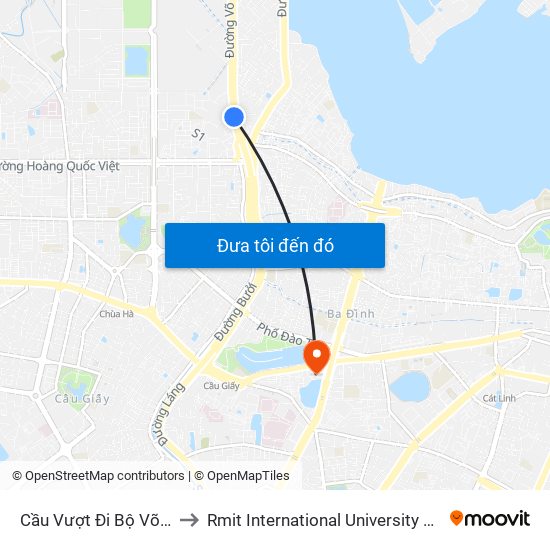 Cầu Vượt Đi Bộ  Võ Chí Công to Rmit International University Hanoi Campus map