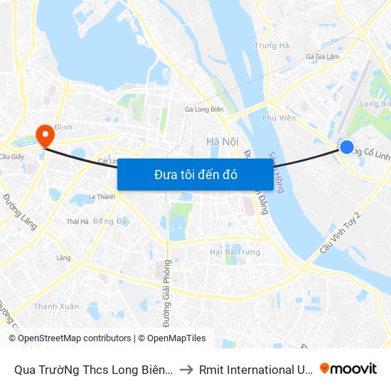 Qua TrườNg Thcs Long Biên (GầN Ngõ 46 Tư ĐìNh) - Cổ Linh to Rmit International University Hanoi Campus map