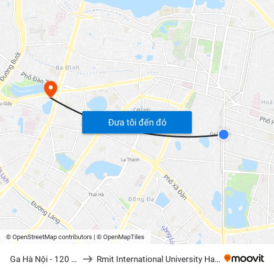 Ga Hà Nội - 120 Lê Duẩn to Rmit International University Hanoi Campus map