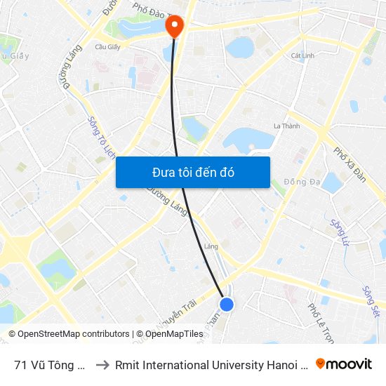 71 Vũ Tông Phan to Rmit International University Hanoi Campus map